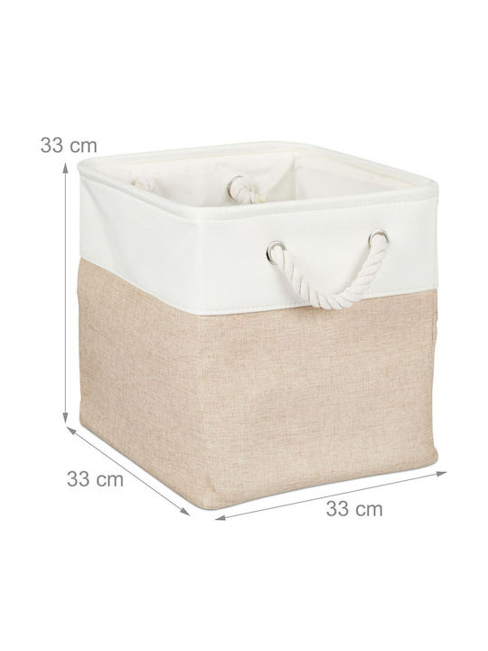 Relaxdays Set Coșuri Decorative Din Țesătură Bej 33x33x33cm 3 Bucăți