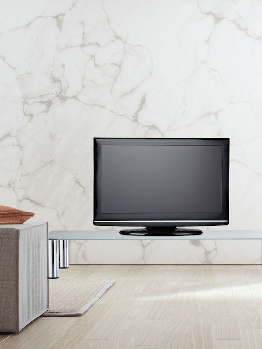 Stand TV Din Sticlă Argintiu/Transparent 100x35x17cm