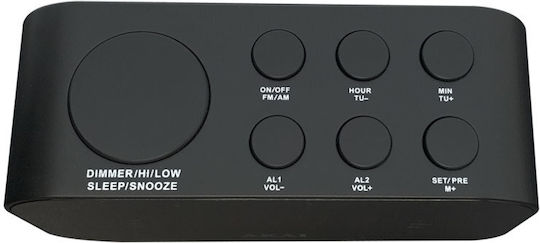 AKAI Ceas De Masă Digital Led Cu Ceas Deșteptător Și Radio Negru ACR-3088