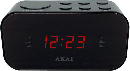 AKAI Ceas De Masă Digital Led Cu Ceas Deșteptător Și Radio Negru ACR-3088