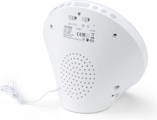 First Austria Abyz Digital Tischuhr mit Wecker & Tischradio Weiß