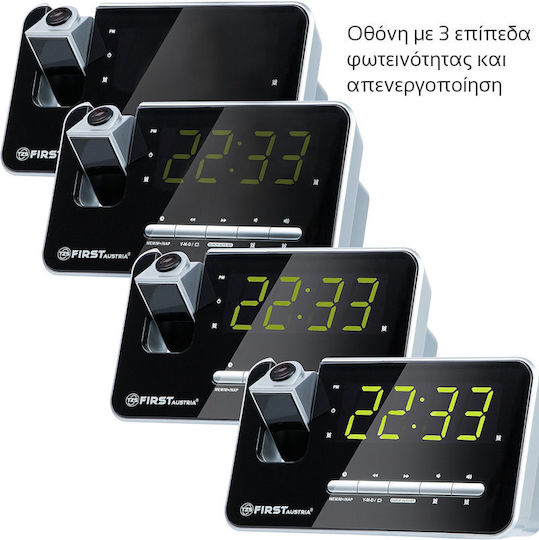 First Austria Ceas De Masă Digital Led Cu Ceas Deșteptător Și Radio FA-2421-7