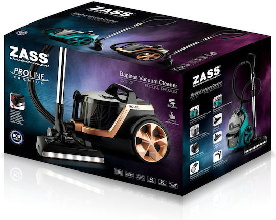 Zass Aspirator Electric 800W cu Recipient 3.1l Turcoaz