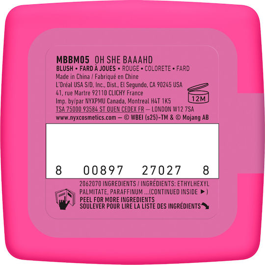 NYX Professional Makeup Ρουζ A Minecraft Movie Cheeky Mob Balms 8gr
