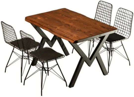 SteweHome Esszimmer- und Küchentisch Braun 140x75cm SteweHome Esszimmer- und Küchentisch Braun 140x75cm