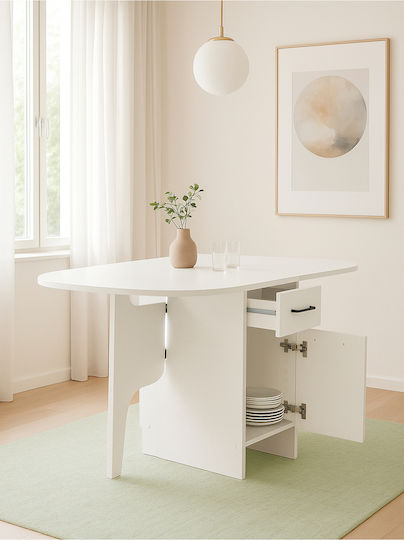 Dining Room Collapsible White 150x75cm Dining Room Collapsible White 150x75cm