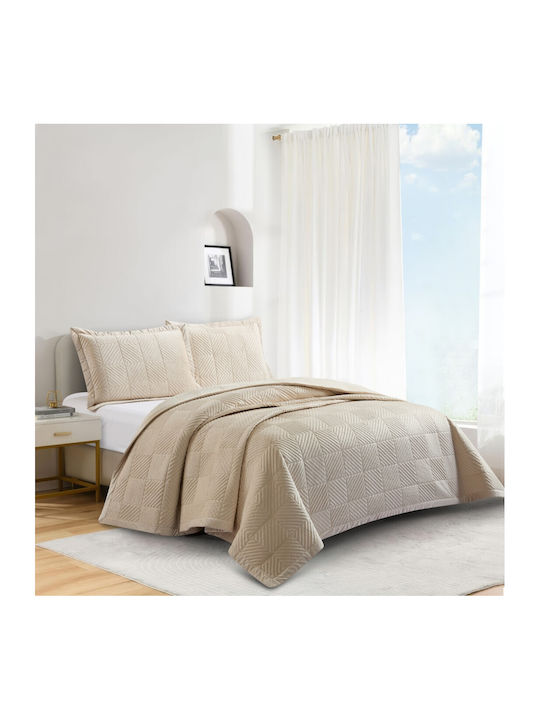 Liolios Home Set Coverlet Semi-double Cream 180x240cm 2pcs