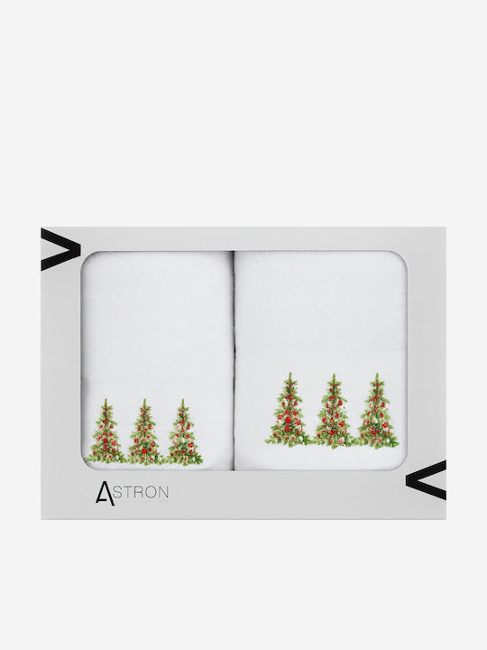 Astron Italy Badetuch-Set 2 Stück 30x50cm Trees Gewicht 500gr/m²