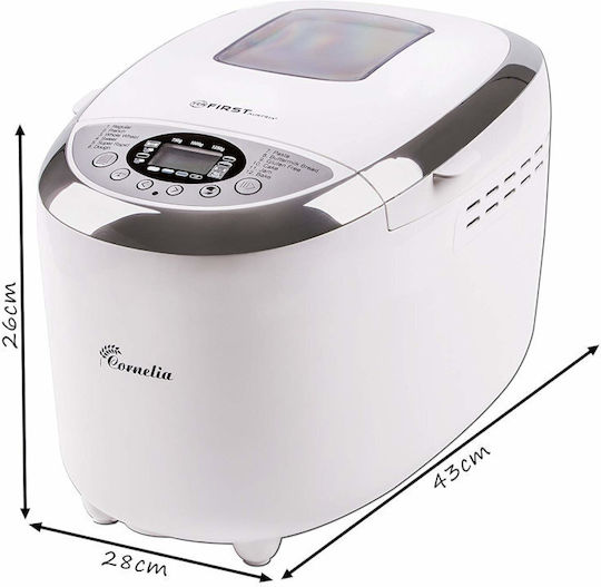 First Austria Bread Maker 850W with Container Capacity 1250gr and 12 Baking Programs