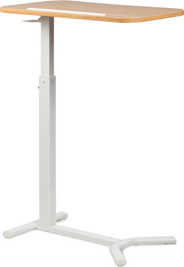 Schreibtisch Holz White mit Metallbeinen & verstellbarer Höhe 60x38x66.5cm