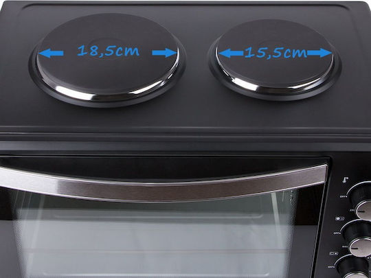First Austria Electric Countertop Oven 45lt with 2 Burners and Hot Air Function