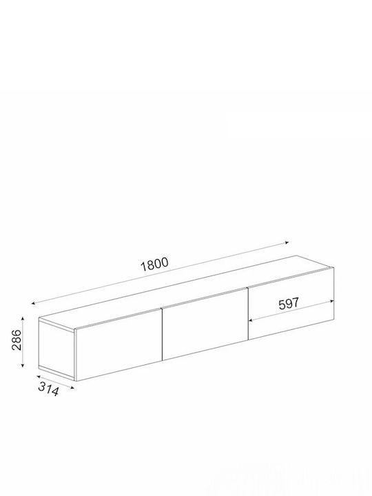 TV-Ständer mit LED-Beleuchtung Weiß M180xT31xH28cm
