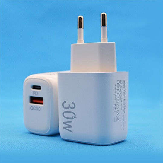 Alista Home Încărcător Fără Cablu cu Port USB-A și Port USB-C 30W Quick Charge 3.0 / Power Delivery Alb (161972)