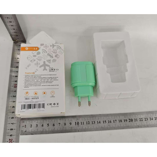 Alista Home Incarcator Fara Cablu cu 3 Porturi USB-A 18W Quick Charge 3.0 Verde (161523)