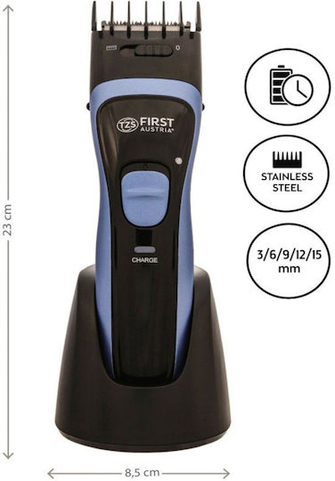 First Austria Wiederaufladbar Haarschneidemaschine Black/Blue FA-5676-5
