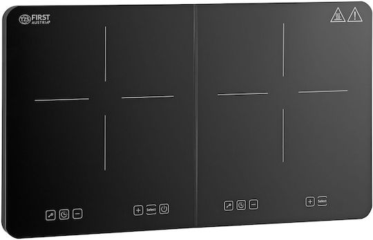 First Austria FA-5095-5 Kochplatten Herdtyp Induktion Doppel Schwarz