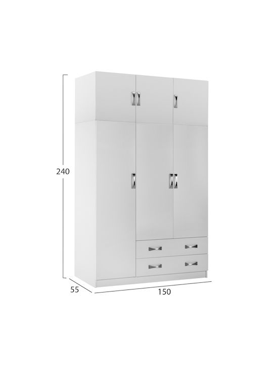 Σετ Κρεβατοκάμαρας Λευκή-υφασμα Γκρι 160x200εκ. 6τμχ