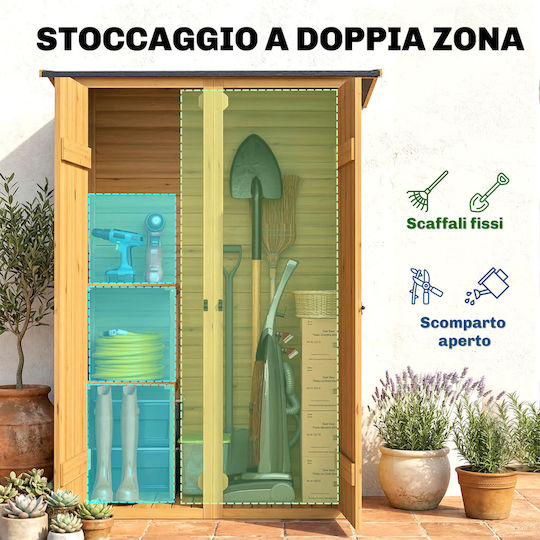 Wooden Garden Shed L1.15xW0.53xH1.56m