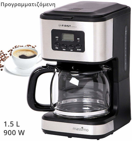 First Austria Προγραμματιζόμενη Καφετιέρα Φίλτρου 900W Inox
