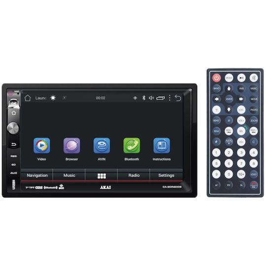 Akai Proffesional Auto-Audiosystem 2DIN (Bluetooth/USB/AUX/WiFi/GPS/Apple-Carplay/Android-Auto) mit Touchscreen 7"