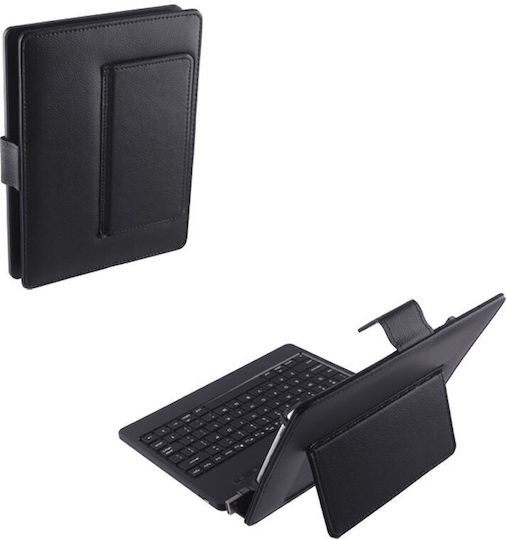 Osio Flip Cover mit Tastatur Englisch US Schwarz (Universal 7,9 Zoll)