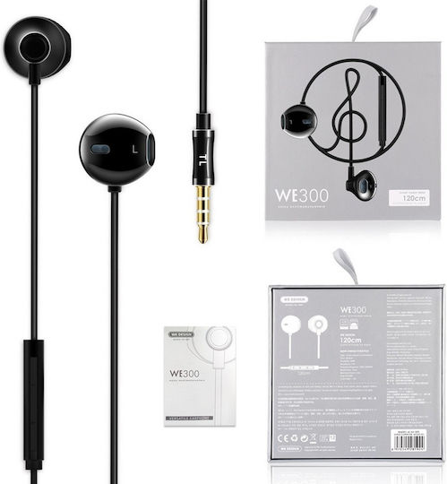 WK WE300 In-ear Handsfree με Βύσμα 3.5mm Ροζ