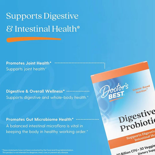 Doctor's Best Digestive Probiotic Probiotice 30 capsule veget
