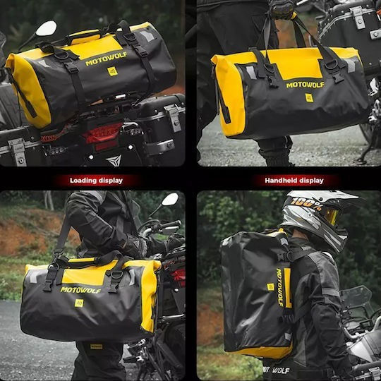 Motowolf MDL0717 Motorcycle Tail Bag Waterproof 66lt Gray Camouflage
