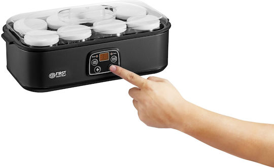 First Austria Yogurt Maker with Jars and Digital Display 1.52lt Black 25W