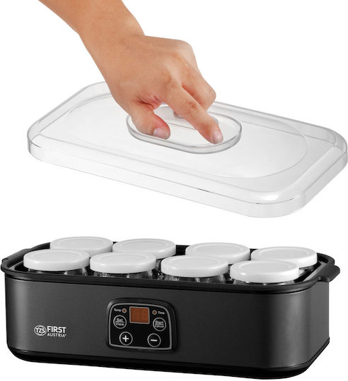 First Austria Yogurt Maker with Jars and Digital Display 1.52lt Black 25W