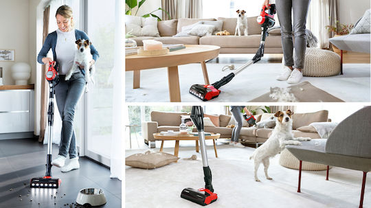 Bosch Unlimited 7 ProAnimal Прахосмукачка 2 в 1 Stick & Ръчна Червено