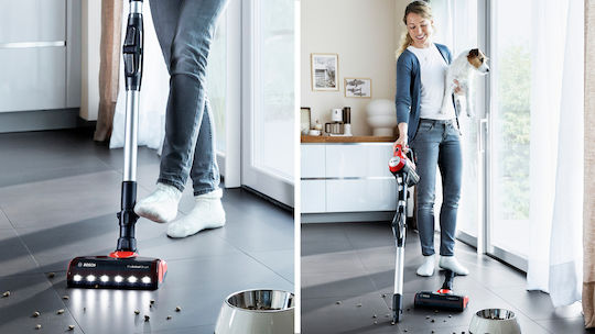 Bosch Unlimited 7 ProAnimal Прахосмукачка 2 в 1 Stick & Ръчна Червено