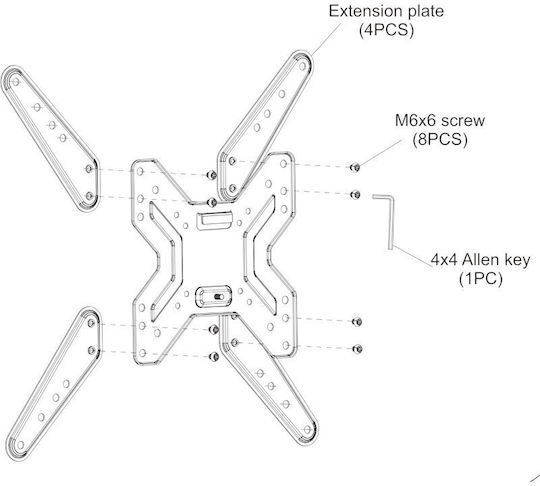 Osio OSM-7836 OSM-7836 Wall TV Mount with Arm up to 47" and 25kg