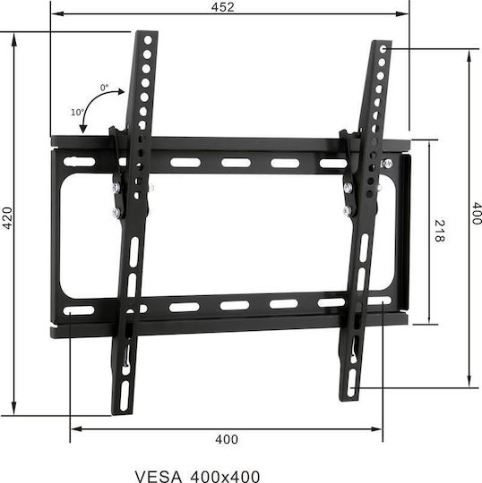 Osio OSM-74 Βάση Τηλεόρασης Τοίχου έως 47" και 30kg