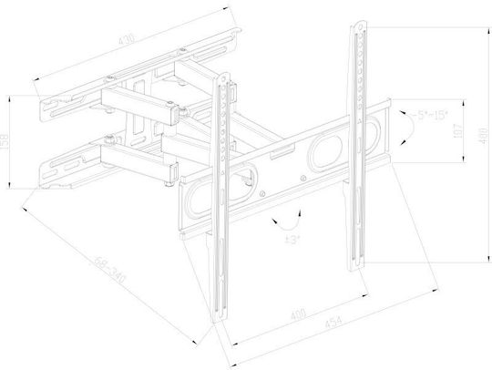 Osio OSM-5870 OSM-5870 Wall TV Mount with Arm up to 70" and 35kg