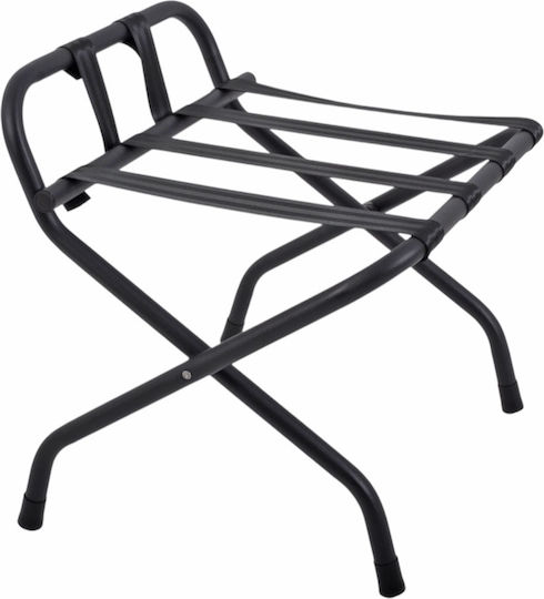 Ankor Metallic Foldable Hotel Luggage Rack Black with Dimensions 54x44xH52cm Foldable with Backrest