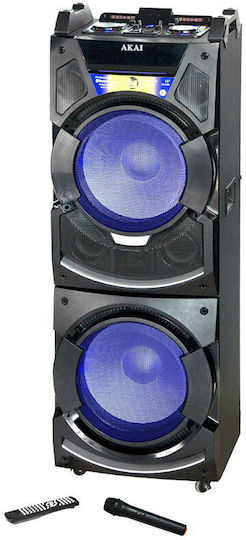 Akai Proffesional Karaoke-Lautsprecher mit Kabellosem Mikrofon und Lichteffekten DJ-S5H Schwarz