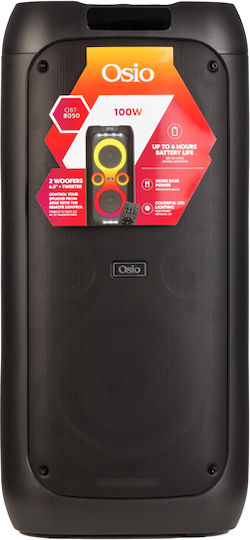 Osio Boxă Karaoke cu Microfon Fără Fir și Efecte de Iluminare OBT-8050 OBT-8050 Negru