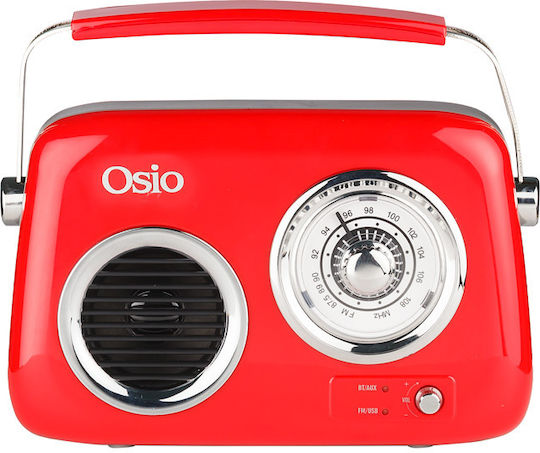 Osio OPR-3040R Retro cu Bluetooth și USB Roșu