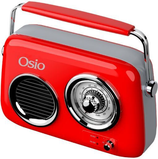 Osio OPR-3040R Retro cu Bluetooth și USB Roșu