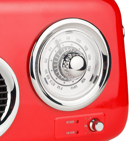 Osio OPR-3040R Retro cu Bluetooth și USB Roșu