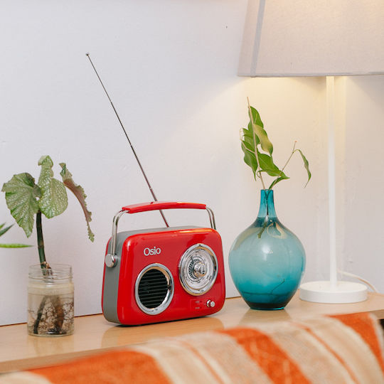 Osio OPR-3040R Retro cu Bluetooth și USB Roșu