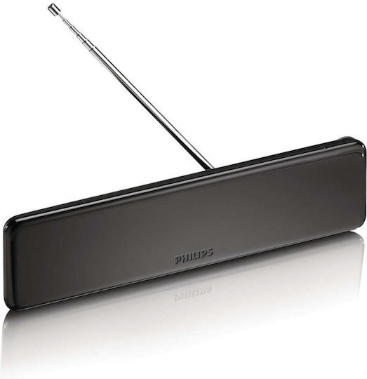 Philips SDV5225 Εσωτερική Κεραία Τηλεόρασης (απαιτεί τροφοδοσία) σε Μαύρο Χρώμα Σύνδεση με Ομοαξονικό (Coaxial) Καλώδιο