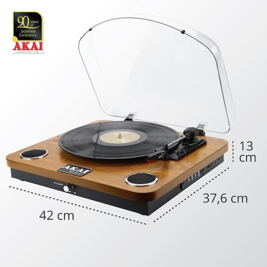 Akai Proffesional ATT-11BT ATT-11BTN Πικάπ με Προενίσχυση και Ενσωματωμένα Ηχεία Καφέ