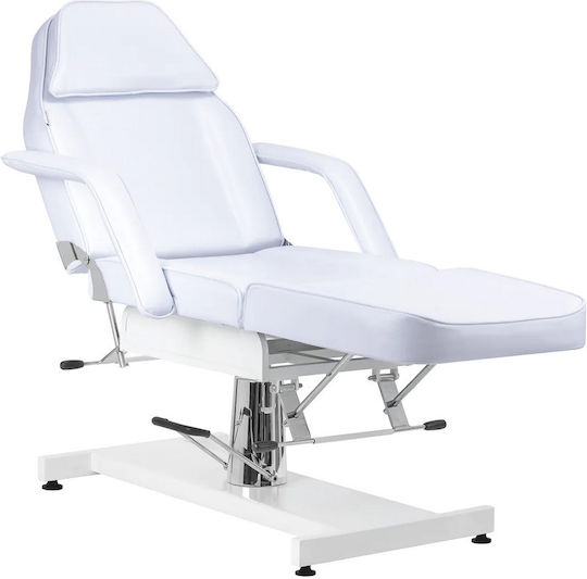 Salon Tech Καρέκλα Αισθητικής Λευκή με Ρυθμιζόμενο Ύψος και Υδραυλική Ανύψωση