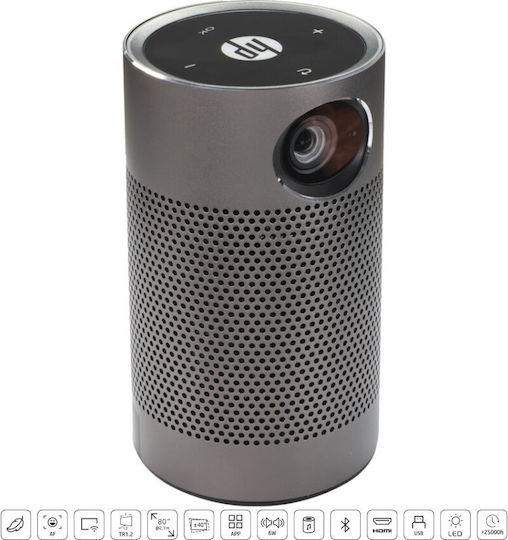 HP MP250 Mini 3D Beamer DLP Lichtquelle LED mit Wi-Fi (Eingebaut) und Eingebauten Lautsprechern