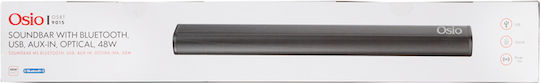 Osio Soundbar Bluetooth and HDMI 48W with Remote Control Black OSBT-9015