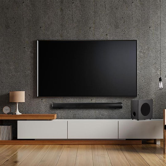 Osio OSBT-9060 Soundbar 2.0 Bluetooth και HDMI 15W με Ασύρματο Subwoofer και Τηλεχειριστήριο Μαύρο