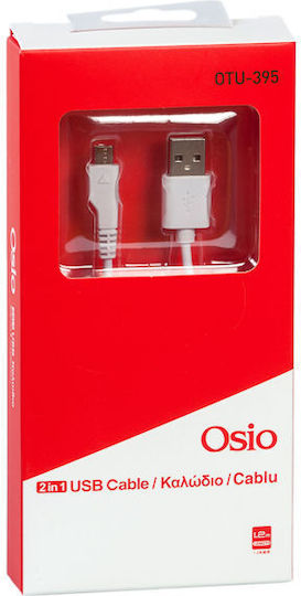 Osio USB 2.0 to micro USB Cable White 1.2m (OTU-395)