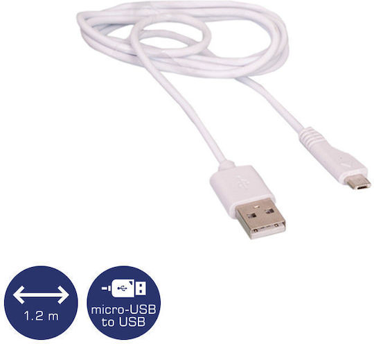 Osio USB 2.0 to micro USB Cable White 1.2m (OTU-395)